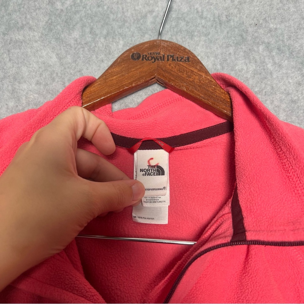 The North Face womens Polartec Classic Pink Quarter-Zip Pullover size XL - Picture 5 of 6